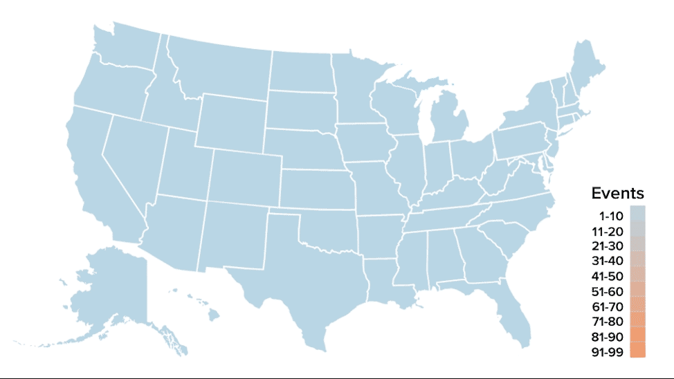 Billion-dollar events map